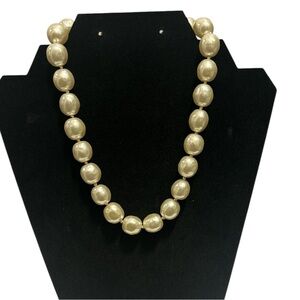 Large Genuine Freshwater Cream Pearl Necklace (VTG)